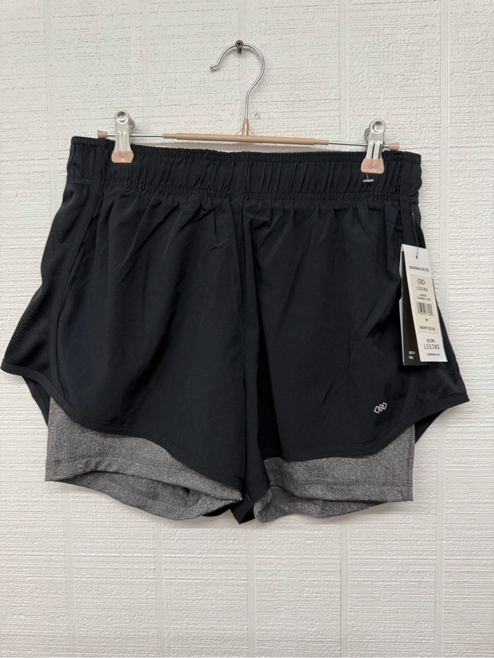 Legends Black Athletic Layered Shorts with Gray Liner